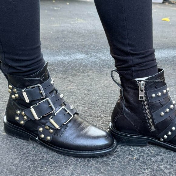 Zadig & Voltaire black Laureen Buckled Ankle Boots EU size 39 US size 8.5 - Picture 1 of 4